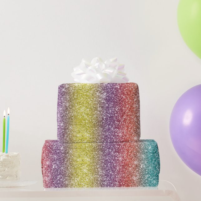 Rainbow Glitter  Geschenkpapier (Partygeschenke)