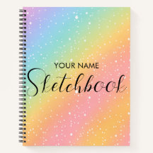 Rainbow Glitter Gradient Kids Sketchbook