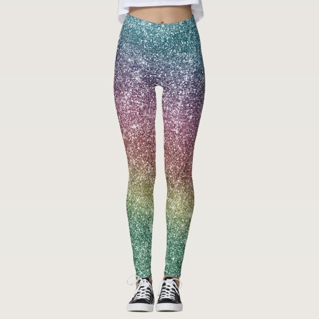 Rainbow Glitter  Leggings (Vorderseite)