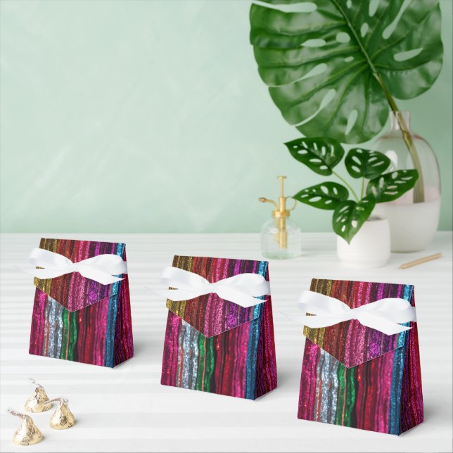 Rainbow Glitter Stripes Pattern Geschenkschachtel (Zahlreiche)