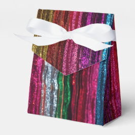 Rainbow Glitter Stripes Pattern Geschenkschachtel