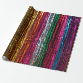 Rainbow Glitter Tinsel Strands PartyWrapping Paper Geschenkpapier