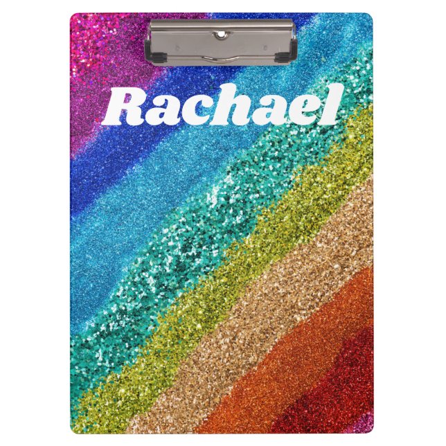 Rainbow Glitzer Clipboard Klemmbrett (Vorderseite)