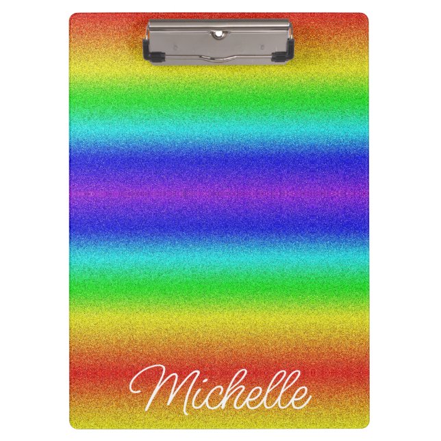Rainbow Glitzer Clipboard Klemmbrett (Vorderseite)