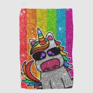 Rainbow Glitzer Einhorn Funkelnd LGBT+ Glitzern Golfhandtuch