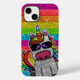 Rainbow Glitzer Einicorn Funkelnd Gold Glitzern LG Case-Mate iPhone 14 Hülle