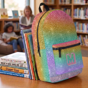 Rainbow Glitzer funkelt moderner Girl-Rucksack Bedruckter Rucksack
