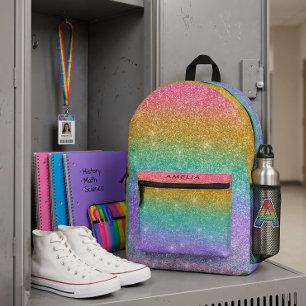 Rainbow Glitzer funkelt moderner Girl-Rucksack Bedruckter Rucksack