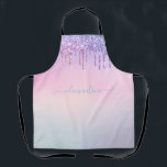 Rainbow Glitzer funkelt Skript moderne gürtelhafte Schürze<br><div class="desc">Rainbow Glitzer funkelndes Drehbuch, modernes, gürtnisch personalisiertes Design, </div>