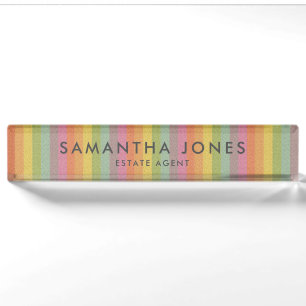 Rainbow Glitzer Klassische Personalisierte Namenss Namensplakette