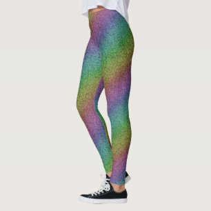 Rainbow-Glitzer Leggings