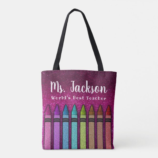 Rainbow-Glitzer-LehrerInnen im Klassenzimmer Zurüc Tasche (Rückseite)