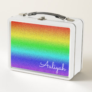 Rainbow-Glitzer Metall Brotdose
