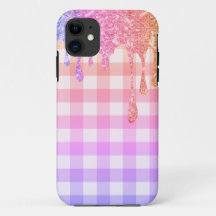 Rainbow Glitzer ombré Kariert Gingham Hübsch Case-