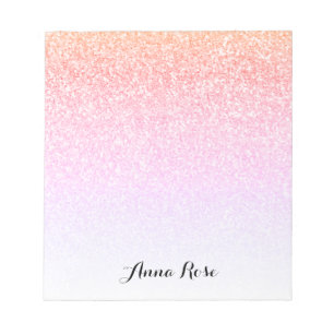 Rainbow Glitzer Ombre Sparkle Glam Notepad Notizblock
