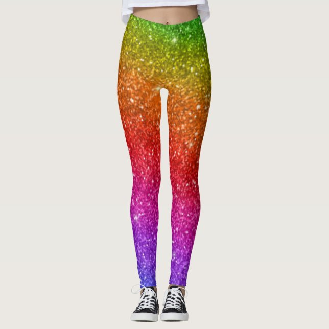 Rainbow Glitzer Pride Leggings (Vorderseite)