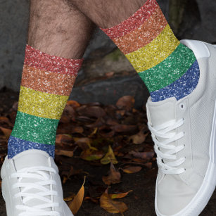 Rainbow Glitzer Sequin Look Sparkle Pride Socken