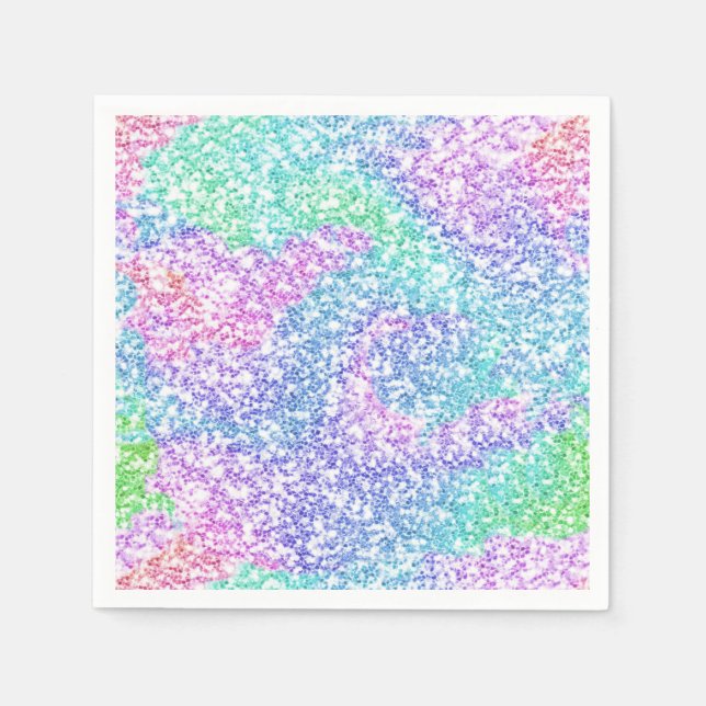 Rainbow-Glitzer Serviette (Vorderseite)