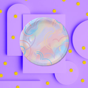 Rainbow-Glitzern-Papierplatte Pappteller