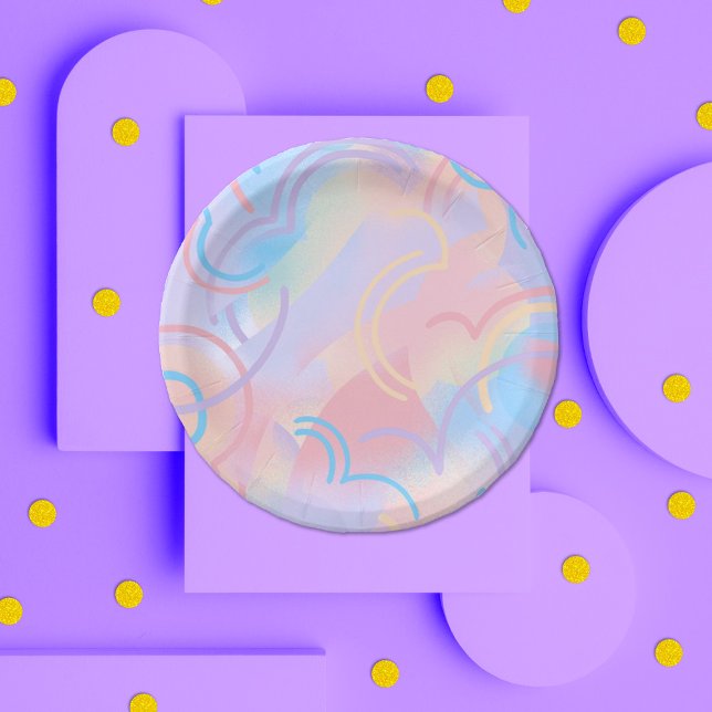 Rainbow-Glitzern-Papierplatte Pappteller (Von Creator hochgeladen)