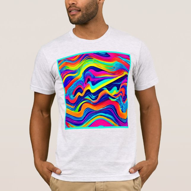 Rainbow Glow abstrakt Pattern T-Shirt (Vorderseite)