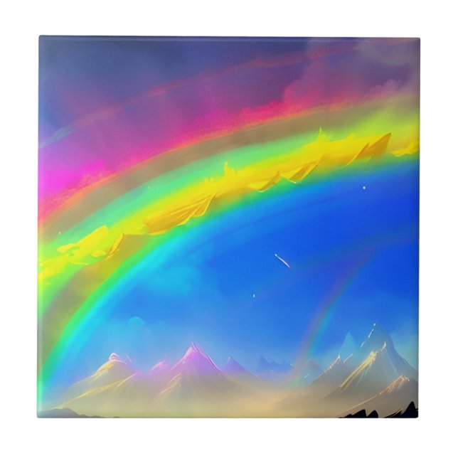 Rainbow Glow Sky Fliese (Vorderseite)