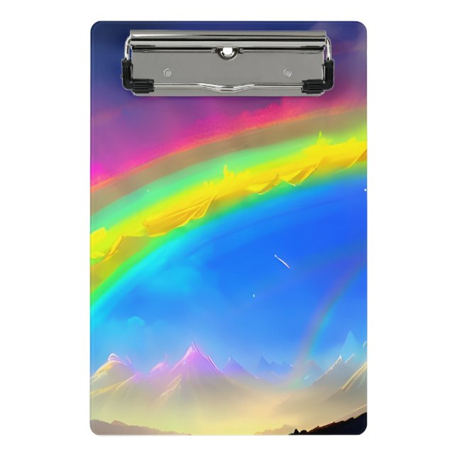 Rainbow Glow Sky Mini Klemmbrett (Vorderseite)