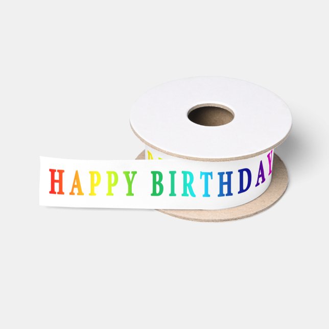 Rainbow Glücklicher Geburtstag Satinband (Spule)
