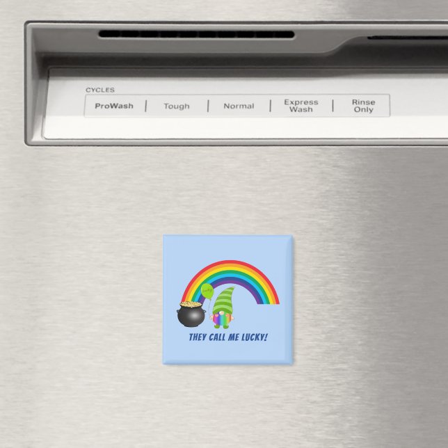Rainbow Gnome Pot of Gold St Patricks Day Magnet (In Situ (Geschirrspüler))