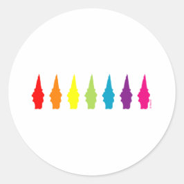 Rainbow Gnomes Runder Aufkleber
