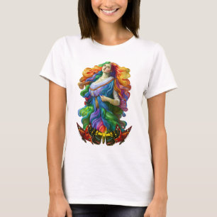 Rainbow Goddess digitale Malerei Originalkunst T-Shirt