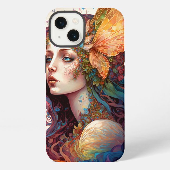 Rainbow Goddess Fantasy Art iPhone Hülle (Rückseite)