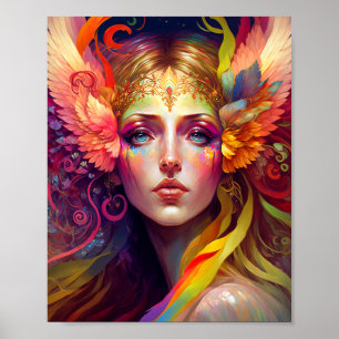 Rainbow Goddess Fantasy Art Poster