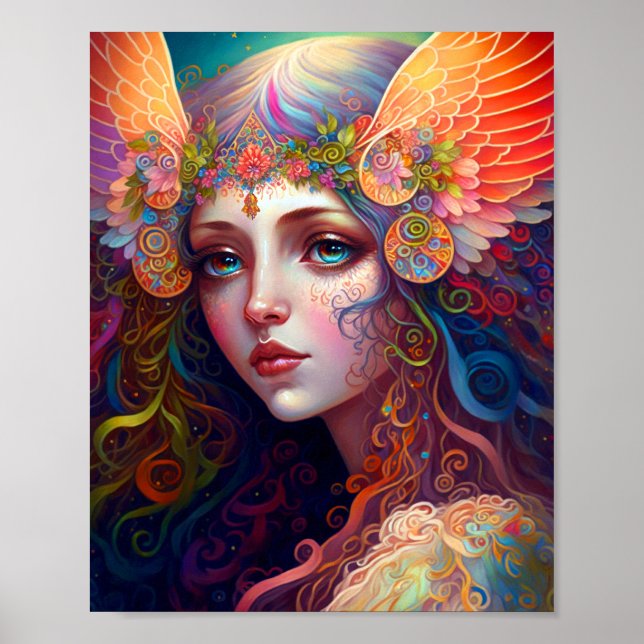Rainbow Goddess Fantasy Art Poster (Vorne)