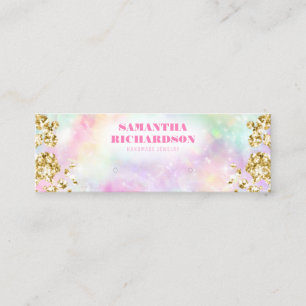 Rainbow Gold Holographic Earring Display Mini Visitenkarte