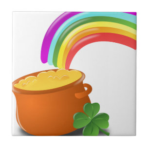 Rainbow Gold Pot Lucky Irish Sky Irland farbenfroh Fliese