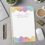 Rainbow Gold Watercolor Agate Custom Business Planer<br><div class="desc">Erhöhen Sie Ihre berufliche Planung mit diesem Regenbogengold Aquarell personalisierten Businessplaner. Dieser Planer ist ideal für Frauen, die ein lebendiges und luxuriöses Design schätzen. Er kombiniert die Schönheit des Aquarells mit praktischer Funktionalität. Die glänzenden Goldakzente und das farbenprächtige Agatemuster verleihen Ihrer täglichen Organisation eine Touch der Eleganz. Personalisieren Sie es...</div>