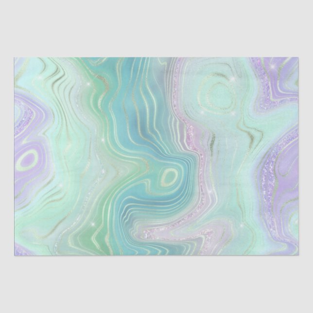 Rainbow Gradient and Gold Foil Strata Seidenpapier (Vorderseite)
