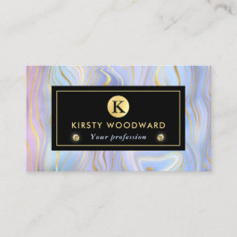 Rainbow Gradient and Gold Foil Strata Visitenkarte