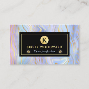 Rainbow Gradient and Gold Foil Strata Visitenkarte