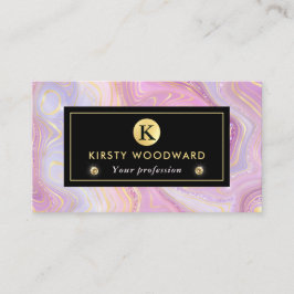 Rainbow Gradient and Gold Foil Strata Visitenkarte