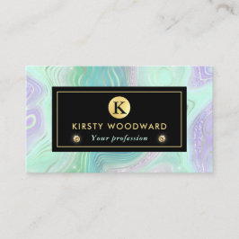 Rainbow Gradient and Gold Foil Strata Visitenkarte
