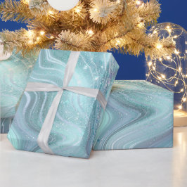 Rainbow Gradient and Silver Foil Strata Geschenkpapier