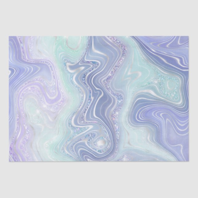 Rainbow Gradient and Silver Foil Strata Seidenpapier (Vorderseite)