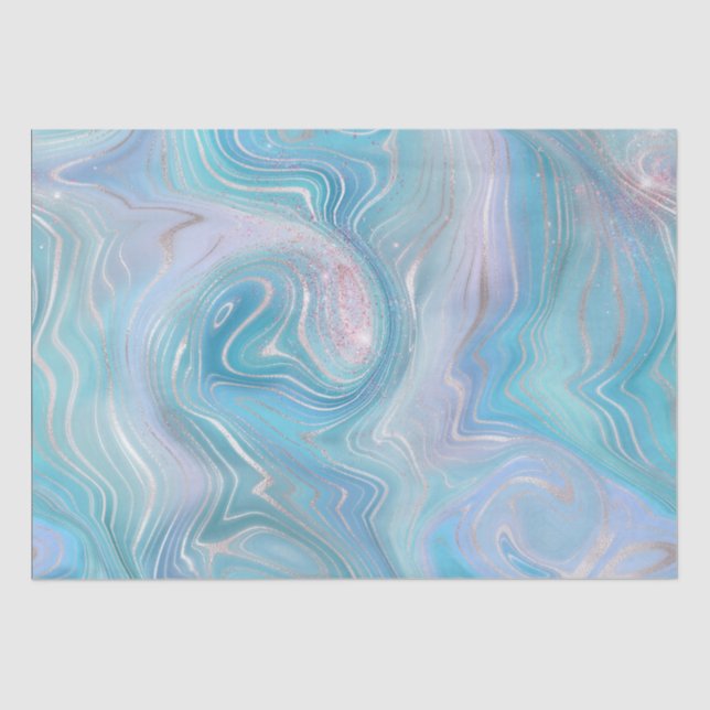 Rainbow Gradient and Silver Foil Strata Seidenpapier (Vorderseite)