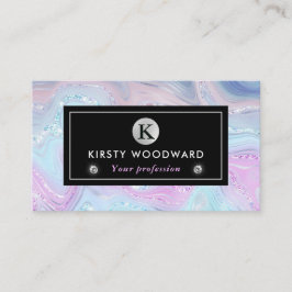 Rainbow Gradient and Silver Foil Strata Visitenkarte