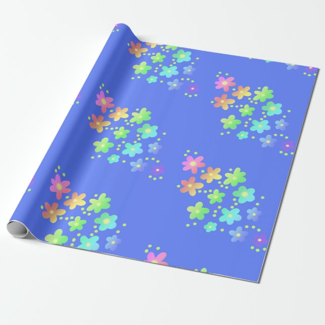 Rainbow Gradient Blume Wrapping Paper Geschenkpapier (Ungerollt)