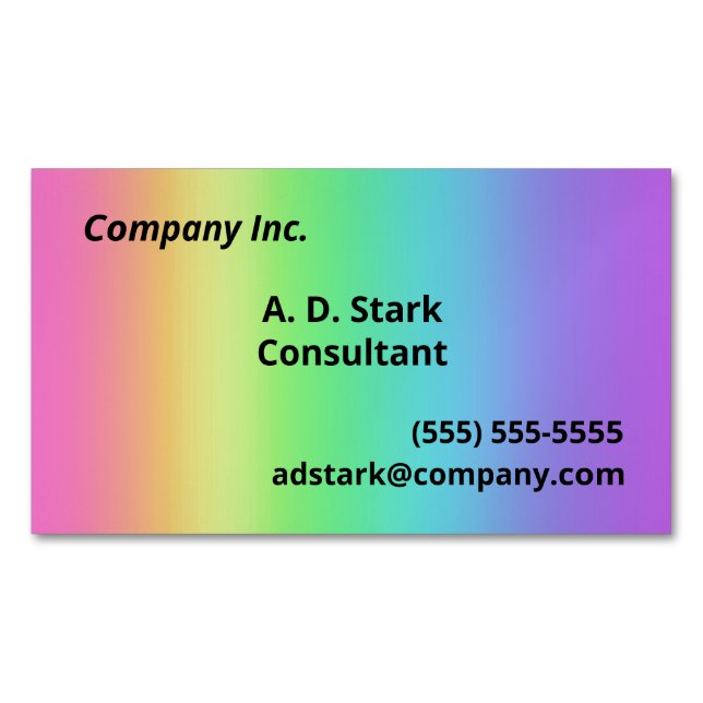 Rainbow Gradient Business Card Magnete (Vorderseite)