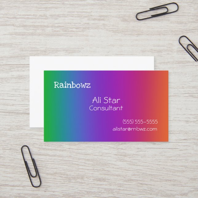 Rainbow Gradient Business Cards Visitenkarte (Vorderseite/Rückseite Beispiel)