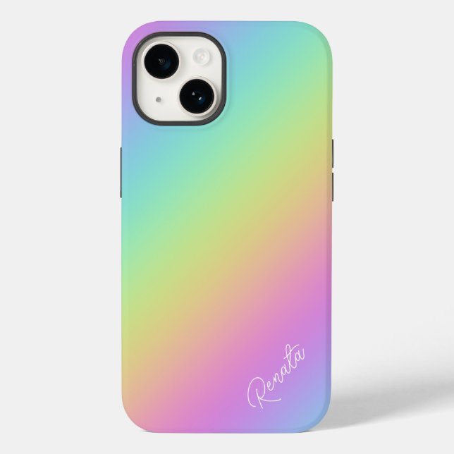 Rainbow Gradient Case-Mate iPhone 14 Hülle (Rückseite)